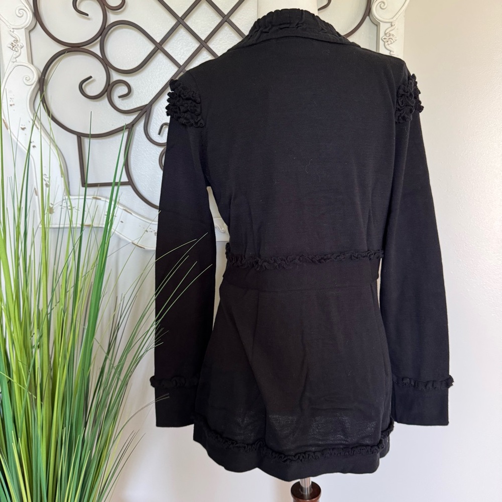 NWT HEATHER B Size Large Black Cardigan Sweater - Picture 4 of 5